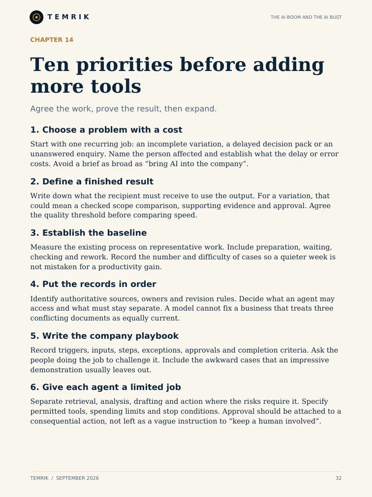 Actual ebook page 32: Ten practical priorities